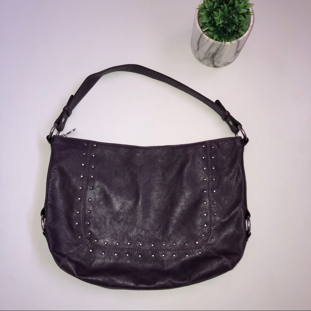Dana Buchanan Purple Studded Shoulder Bag